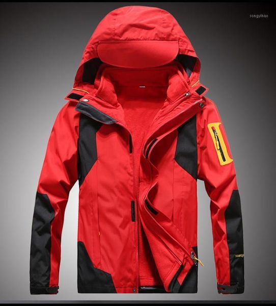 

winter cold jacket jacket warm men / female thicken outdoor sports outdoor waterproof soft shell windbreaker1, Tan;black