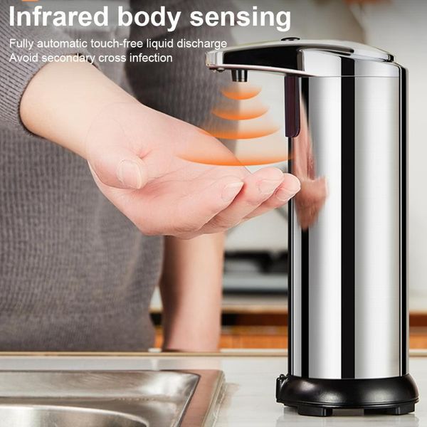 

soap dispenser battery powered 250ml-700ml automatic ir sensor touch-kitchen soap lotion pump for kitchen bathroom