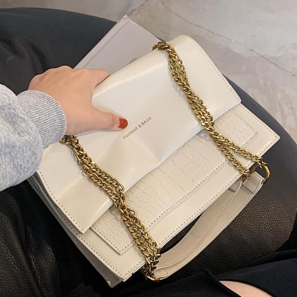 

stone pattern square crossbody bag 2021 fashion nw quality pu leather women's designer handbag chain shoulder messenger bag