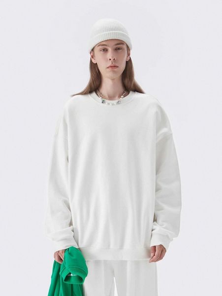 

men drop shoulder solid pullover r8j2#, Black