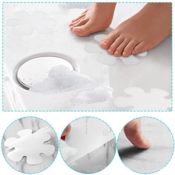 

bath mats 20/18pcs bathtub stickers transparent flower shape peva anti-slip decals safety floor shower tread sticker