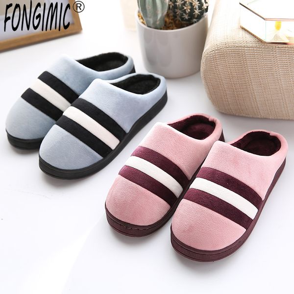 

three indoor home warming cotton slippers for men and women in autumn and winter, Black