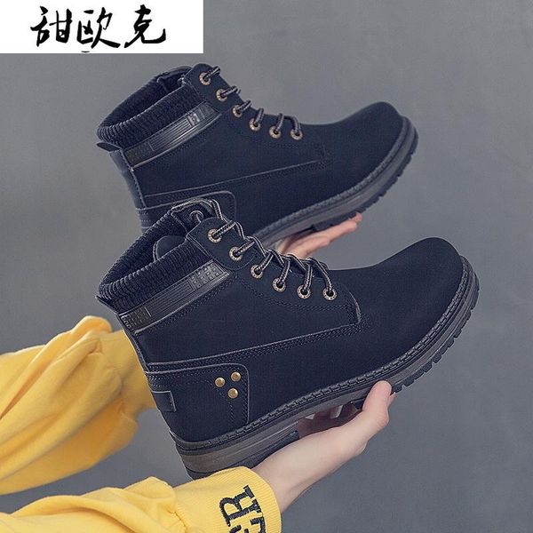 

fashion winter shoes woman warm snow boots women ladies ankle boots outdoor thick bottom tooling botas mujer 2020 new, Black