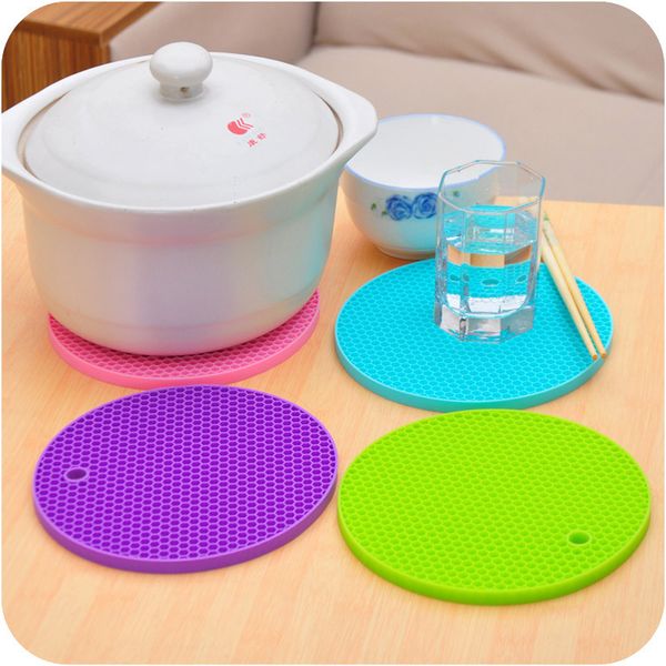 

multifunctional round silicone nonslip heat resistant silicone table mats coaster cushion place mat pot holder kitchen accessories 188 k2