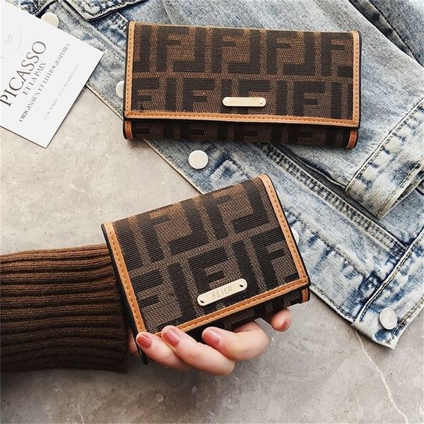 

designer sale wallet female new european and retro wallet ins student letter printing multi card position three fold zero, Red;black