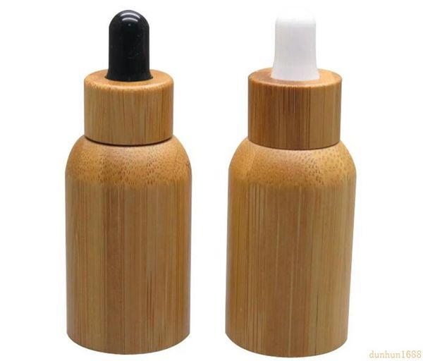 

100pcs 15ml all-inclusive bamboo glass oil bottle#78