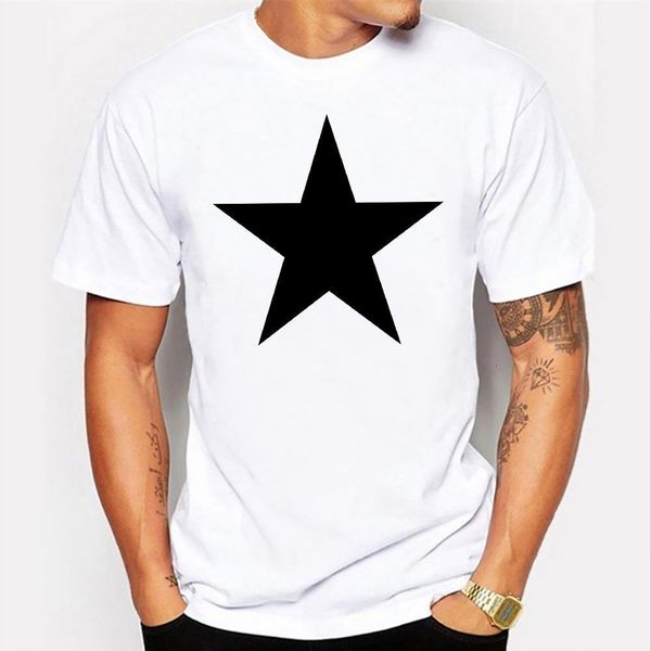 

summer streetwear men t shirt funny print pentagram plus size short sleeve o neck rogue fashion casual harajuku tshirt male, White;black