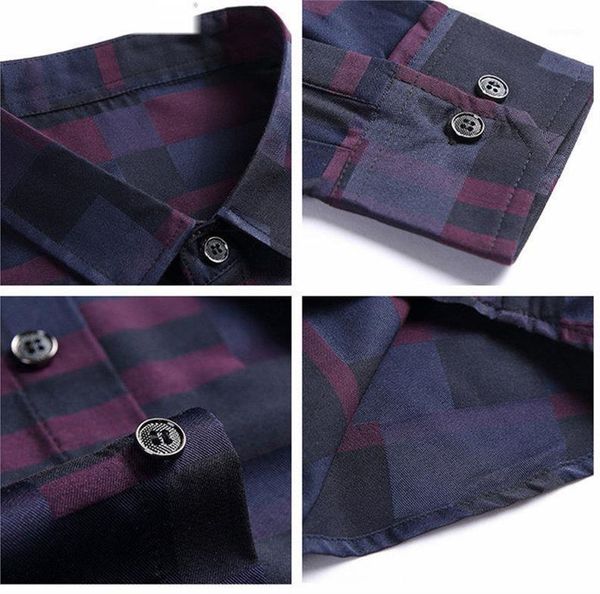 

2019 fashion brand shirt for men button up plaid korean slim fit streetwear long sleeve checkered dress shirt mens clothing1, White;black