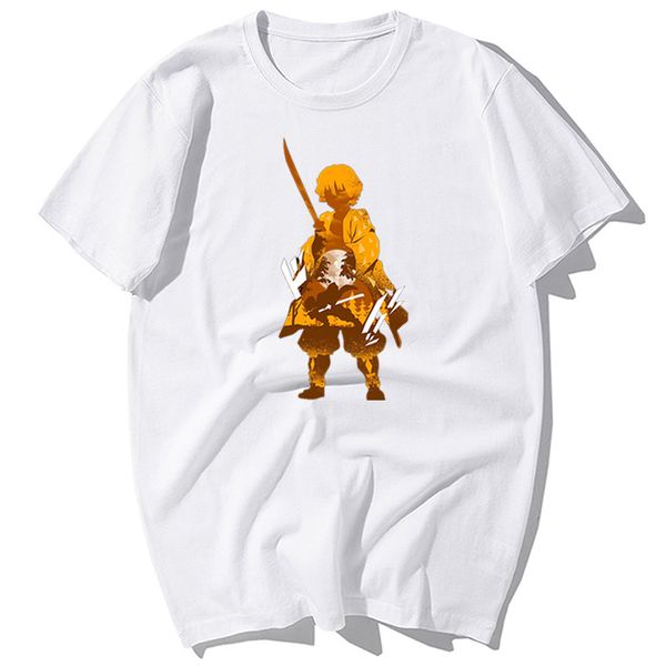 

sport japanese anime cool demon slayer zenitsu print t-shirts 2020 summer men's t-shirt casual 100% cotton tshirt harajuku streetwear