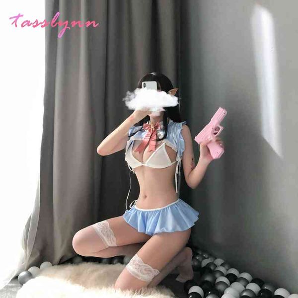 

bunny costume white kawaii maid lace bodysuit lingerie cute cat rabbit girl nightclub role play performance uniform, Black;white