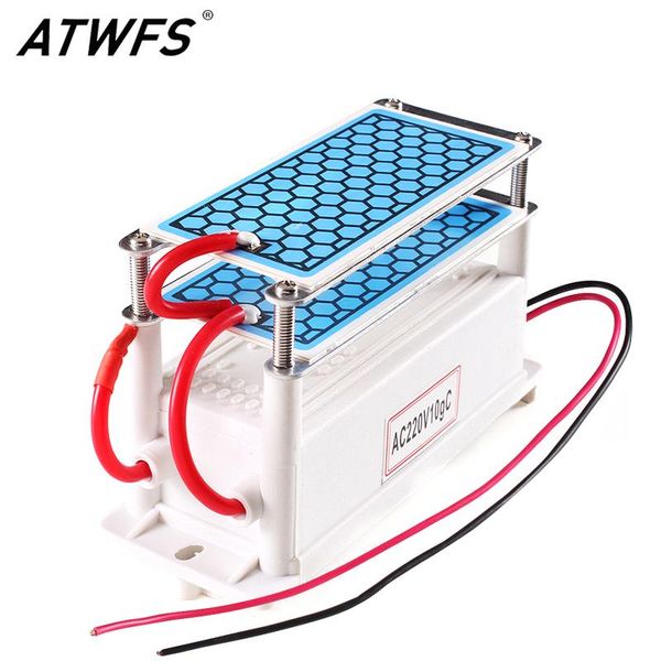 

air purifiers atwfs portable ceramic ozone generator 220v/110v 10g double integrated long life plate ozonizer water purifier