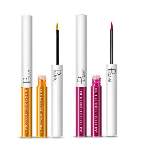 Pudaier 15 Farben bunter flüssiger Eyeliner, langlebig, wasserdicht, schnell trocknend, Eyeliner-Stift, mattierter Eyeliner-Stift