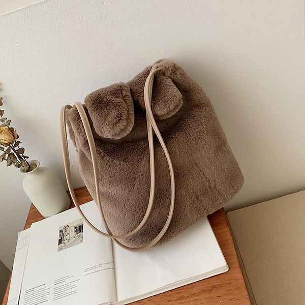 

women shoulder bag for women 2020 faux fur handbag tote shopping bag sac femme cute book bags for girls bolso mujer hand clutch