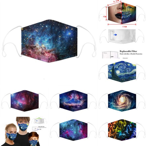 

reusable starry digital print cotton washable breathable dustproof anti smog pm2.5 protective masks  5 nir2c