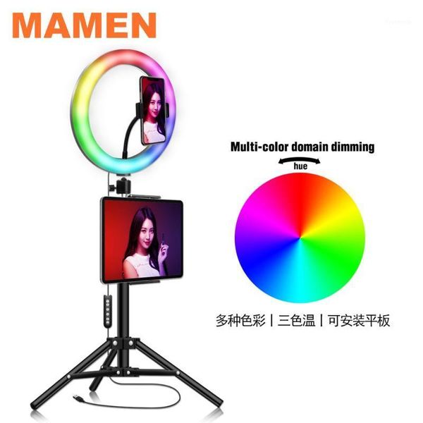 

mamen rgb 10 inch selfie ring light led dimmable 26cm pgraphy lighting video studio p with phone youtube for ipad holder1