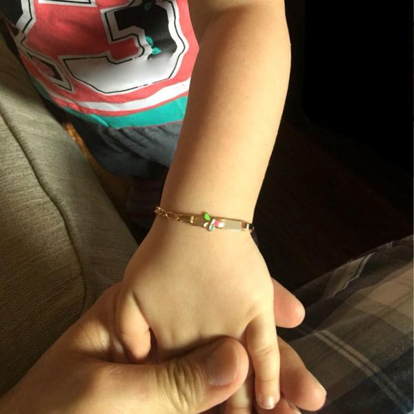 

colorful butterfly gold bracelets for little kids jewelry baby armband christmas gift bracelet bebe pulceras bebek bilezik b0231, Black