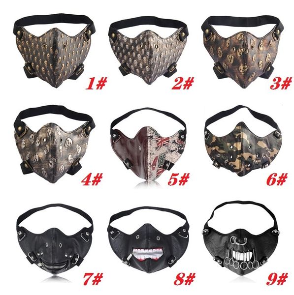 

outdoor leather riding winter windproof and dustproof motorcycle face mask designer masks