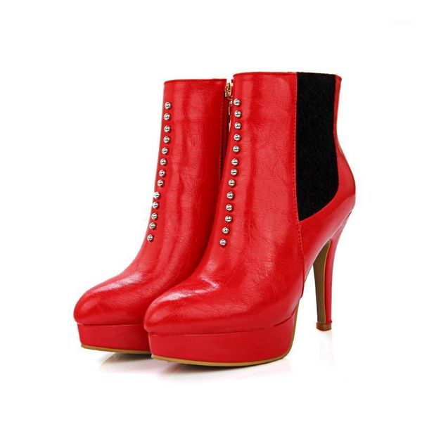 

pqecfs big size 32-46 spring & autumn fashion women mixed colors crystal platform high heels riding boots 4 colors1, Black