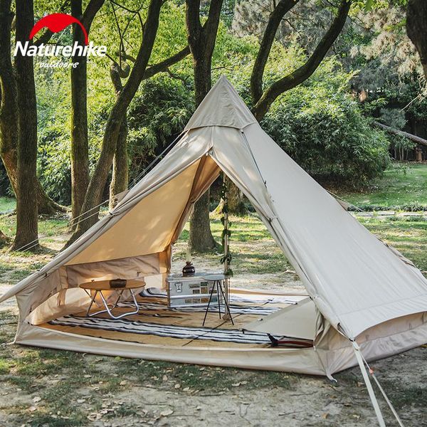 

naturehike brighten 6.4 camping tent cotton pyramid big space thickened 3-4 persons waterproof hiking breathable tents and shelters