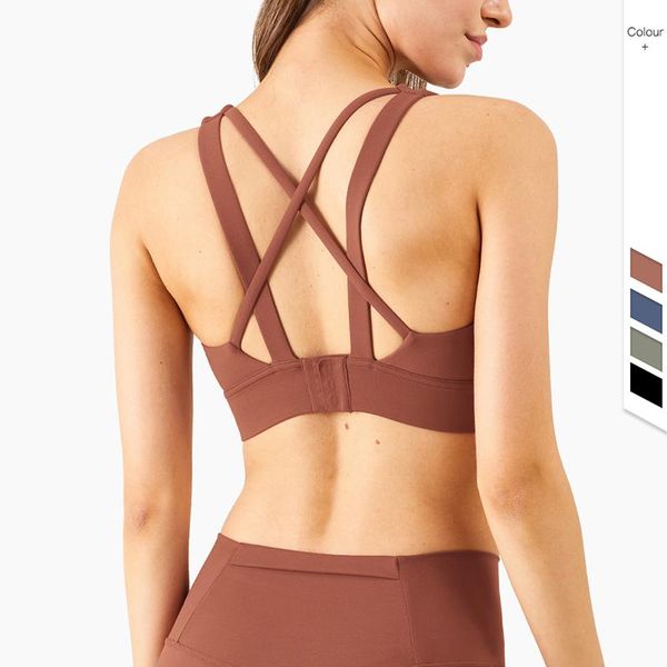 

vnazvnasi 2021 spring new arrival female yoga women sports bra strong push up fitness wear back button running brassiere, White;black