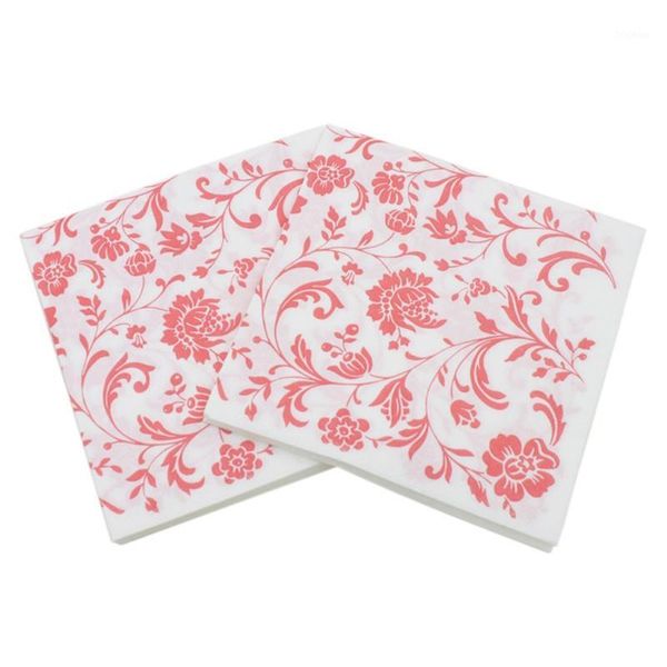 

20pcs beverage disposable paper napkins flower event & party tissue napkin decoration serviettes for decor decoupage1