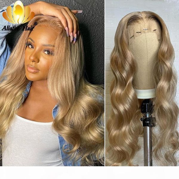 

sandy brown honey blonde color remy body wave lace front human hair wig 30 inch 613 grey ombre lace part wigs for black women, Black;brown