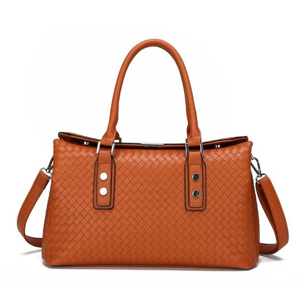 

weave big capacity handle women handbag 2021 pu leather women's designer crossbody bagtravel shoulder messenger bag