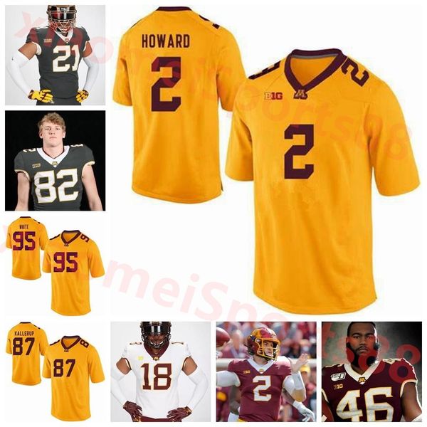 

minnesota golden gophers jerseys tyler johnson jersey seth green tanner morgan rashod bateman collegeg football jerseys custom stitched, Black