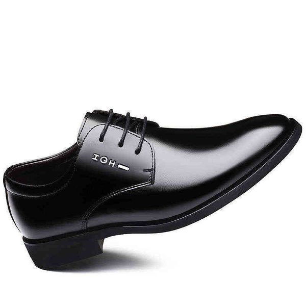 

dress shoes classic business men fashion elegant formal wedding slip on office oxford for new 220223, Black