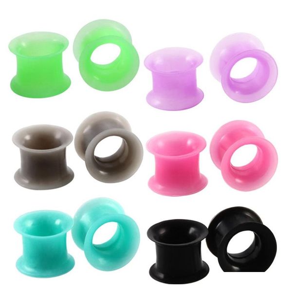 

12pair big ear gauges 3-25mm mix color tunnels plugs for women men ear skin expansions earlet stretcher earring bo jllmde yummy_shop, Silver