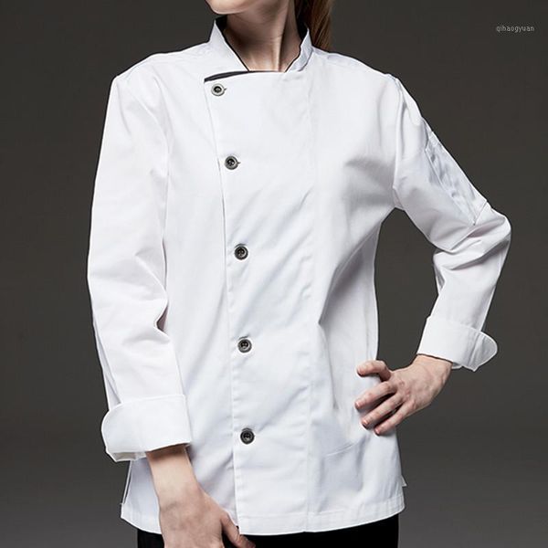

black white long sleeve shirt l restaurant chef jacket culinary uniform bistro bar cafe hospitality catering work wear b741