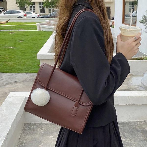 

korean style women shoulder bag pu leather female handbags big totes solid color ladies hand bag bolsa casual axillary bags