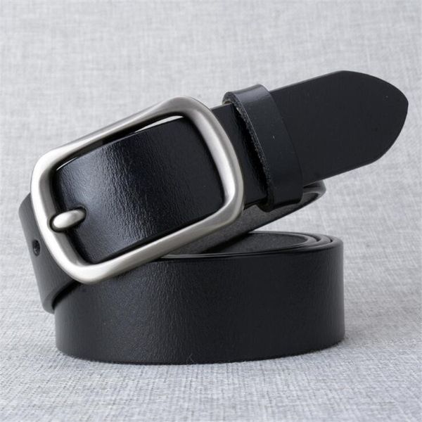 

lannyqveen new female belt cowskin designer belt ladies 100% genuine leather jeans belts for women y200428, Black;brown
