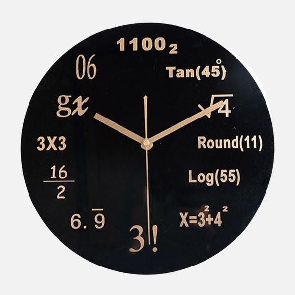 

gift silent bedroom wall clock round office home decor modern for kids rooms math equation battery powered simple pointer