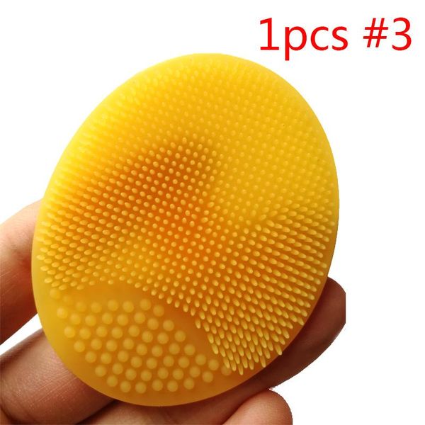 

portable durable soft with suction cup baby sile shampoo hairbrush bath shower massage wash face brush dropshipping q sqcthp, Silver