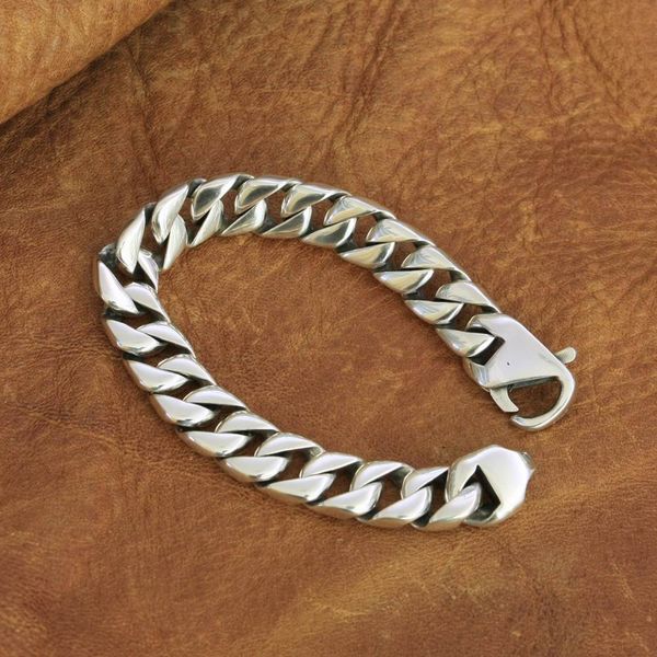 

925 sterling silver lobster clasp bracelet charms fashion link chain ta231, Black