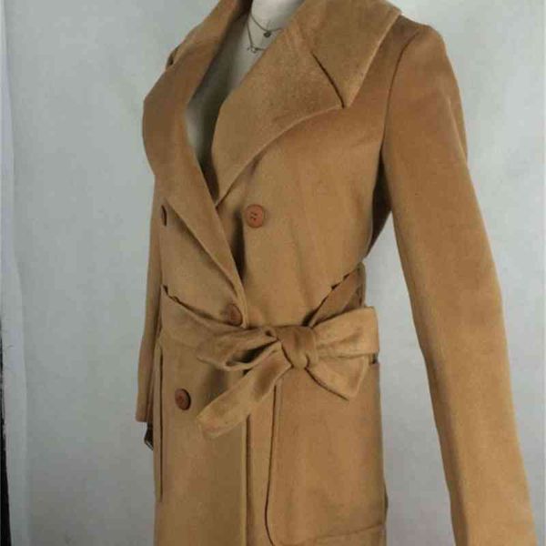 

fashion long wool coat oversize women slim cashmere straight hem overcoat jacket design femininos maxi winter coats, Black