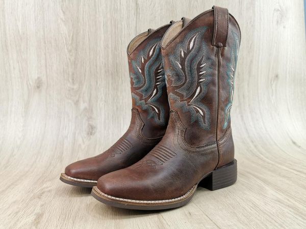 

2020ladies western cowboy boots leather electric embroidered totem high heels cowhide ladies boots, Black