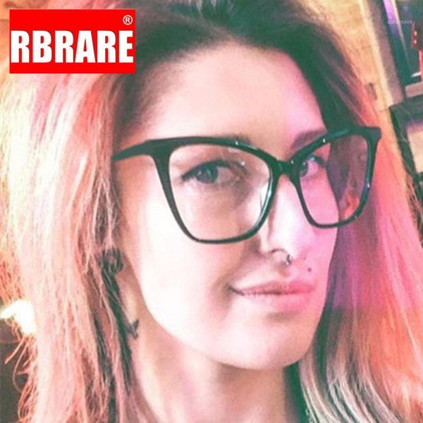 

rbrare cat frame glasses women oversized eyeglasses frame women clear lens eye glasses frames for anti blue light1, White;black