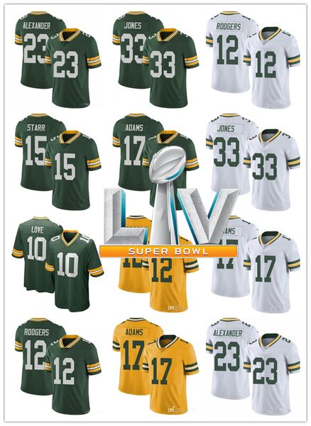 

men women green bay packers 12 aaron rodgers 23 jaire alexander 10 love 17 davante adams 33 aaron jones football jerseys whi, Black;red