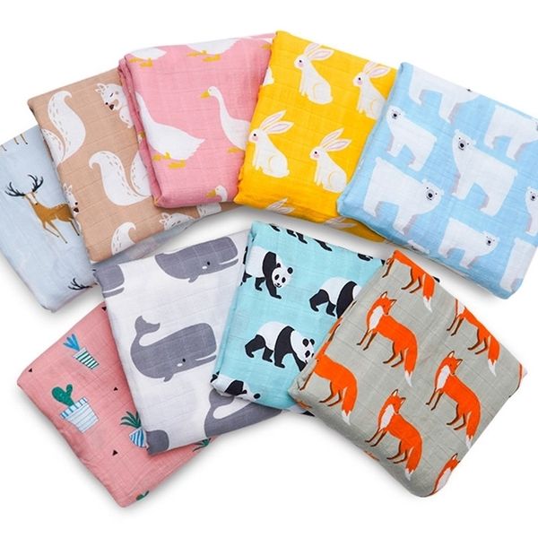 

fashion new luxury baby infant blanket 100% organic cotton newborn baby wrap organic cotton blanket 120*120cm y201009
