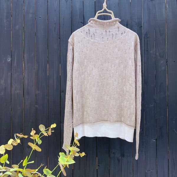 

new autumn and winter casual loose woolen sweater long sleeve hollow out solid color knitted bottom pullover pulloverpullover cccfi, White;black
