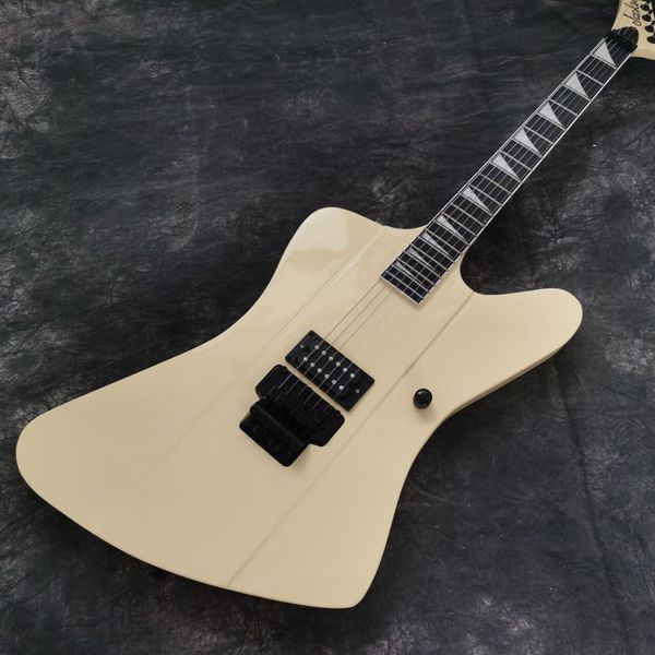 

custom grand electric guitar in cream color with one pickup ebony fingerboard