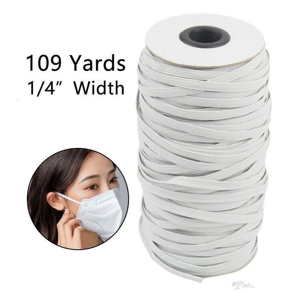 

stock dhl fast shipping109 yards length diy braided elastic band cord knit band sewing widely used for masks 3 mm