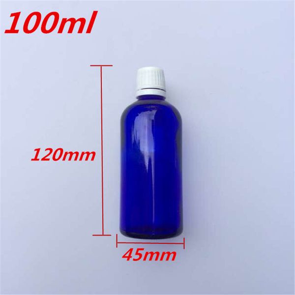 10 Stück 45 x 120 mm dunkelblaue Glasflaschen mit weißem Kunststoffverschluss, Stopfen zum Selbermachen, 100 ml leeres ätherisches Öl