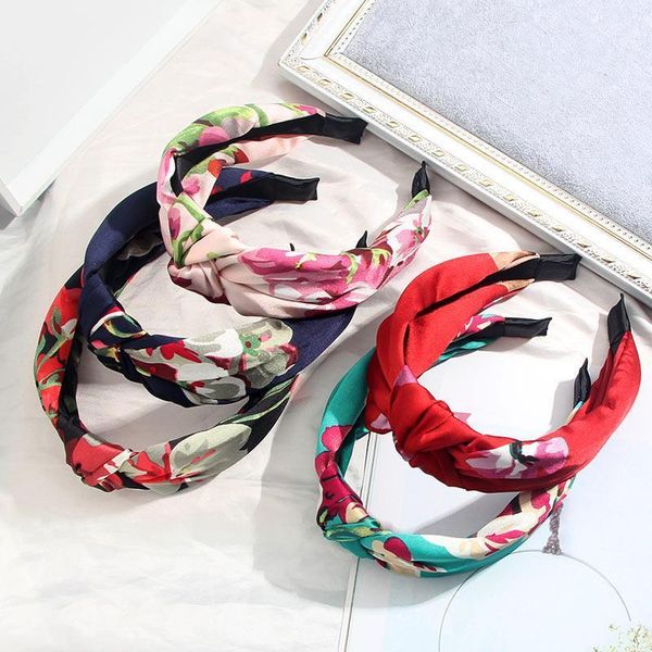 

hair clips & barrettes flatfoosie fashion boutique accessories satin fabric floral simple middle knot knotted wide-brimmed hairband headband, Golden;silver