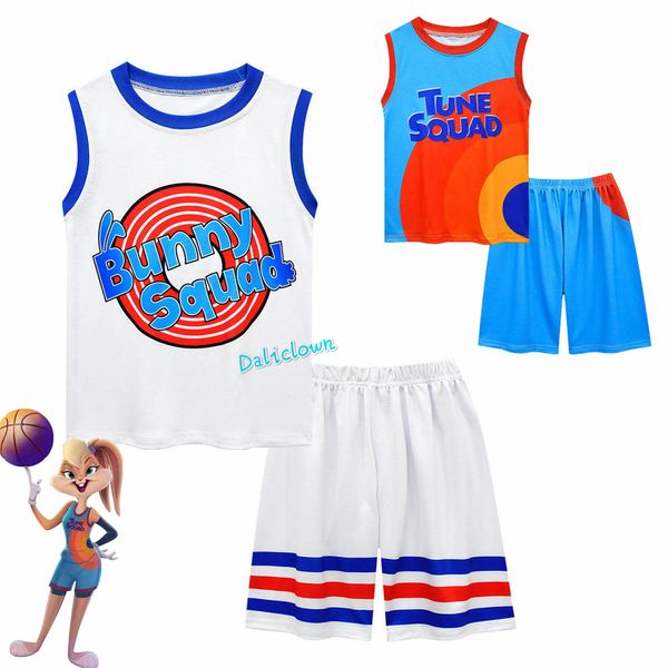 

anime costumes space jam jersey kids cosplay costume tune-squad 6 james 1 bugs shorts t-shirt a new legacy basketball shirt vest unifor, Black