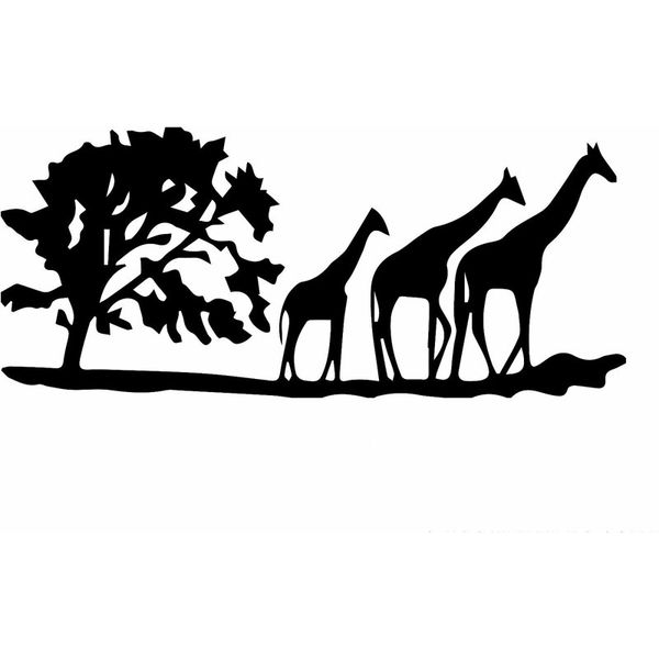 

15.5cm*6.7cm vinyl decal sticker - cute giraffes safari car truck jdm fun car stickers car styling black or sliver c8-0179