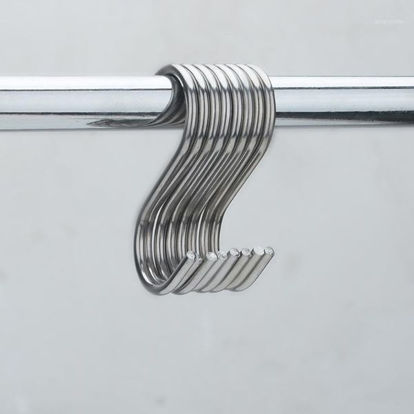 

10pcs s shaped hanging hooks stainless steel for kitchen bathroom bedroom kitchen hanger organizer wall hook multi-purpose hooks1