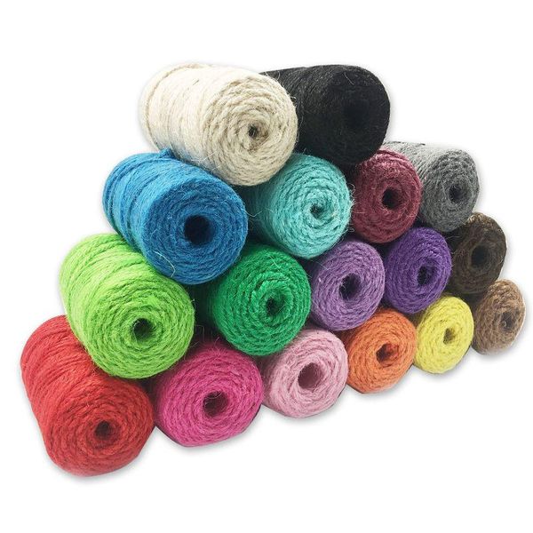 

yarn 17 colors 3mm color natural jute rope three strands of thin twine handmade diy material winding 45 meters, Black;white